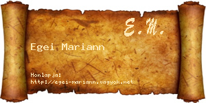 Egei Mariann névjegykártya