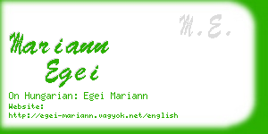 mariann egei business card